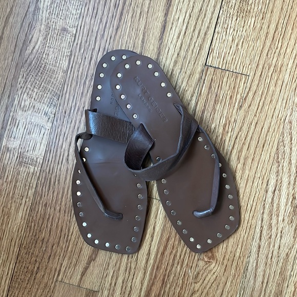 Kurt Geiger Shoes - Kurt Geiger, brown and gold studded sandals
